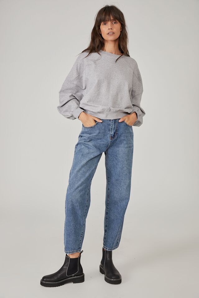 Organic Western Sweater, GREY MARLE / IRON