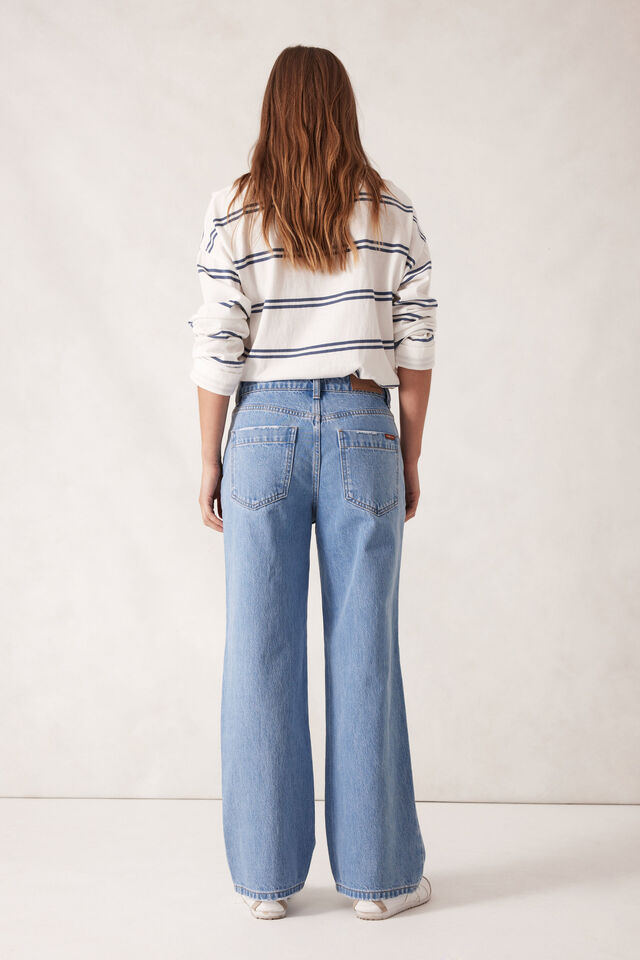 Frankie Loose Straight Jean, MID BLUE WASH