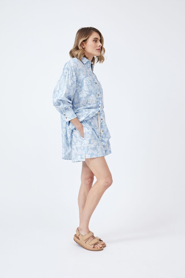 Relaxed Short In Rescue Print, BLUE PRINT