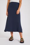 Knitted Midi Skirt In Organic Cotton, SMOKE - alternate image 4