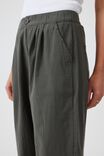 Wide Leg Pleat Front Pant In Cotton Linen Blend, MILITARY GREEN - alternate image 5