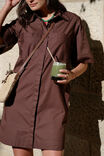 Sara Mini Shirt Dress, CHOCOLATE - alternate image 4