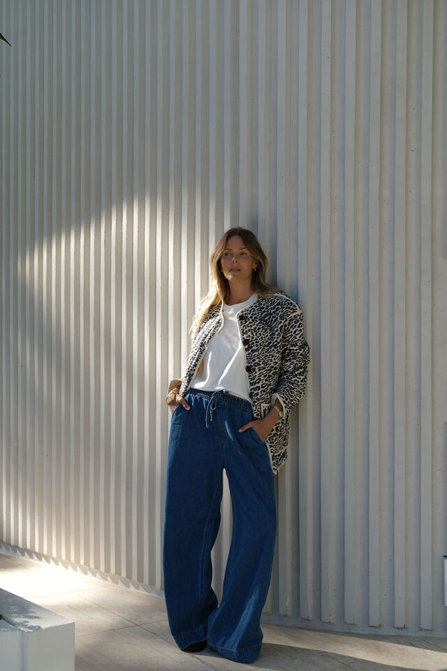 Comfy Quilted Jacket, LEOPARD