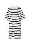 Mini Terry Dress, WHITE NEW NAVY STRIPE - alternate image 2