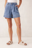 Billie Pleat Front Short, MID BLUE WASH - alternate image 5