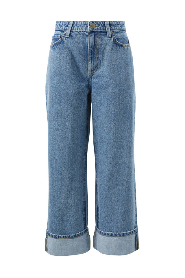 Loose Cuff Jean, WORN BLUE
