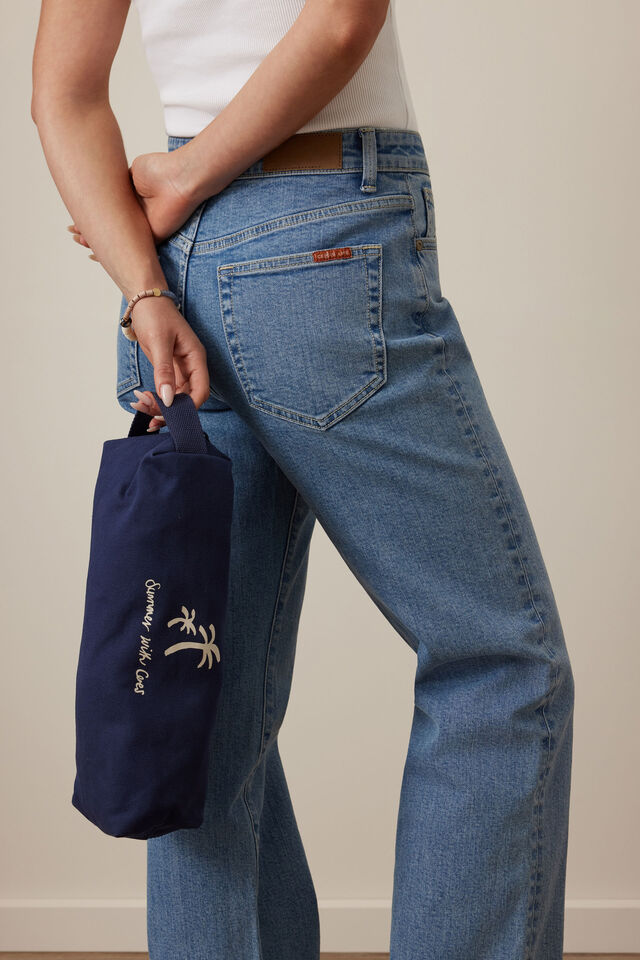 Summer Travel Bag, NAVY/ECRU PRINT