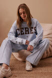 Isla Oversized Slouchy Crew, CHALK BLUE HERITAGE LOGO - alternate image 4