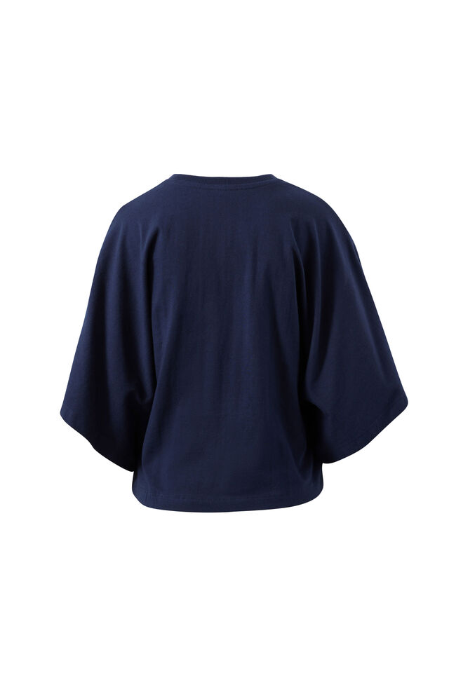 Lucy Relaxed Sleeve Tee, TRUE NAVY
