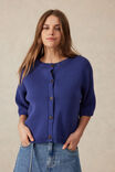 Boxy Short Sleeve Knit Cardi, COLLEGE BLUE - alternate image 5