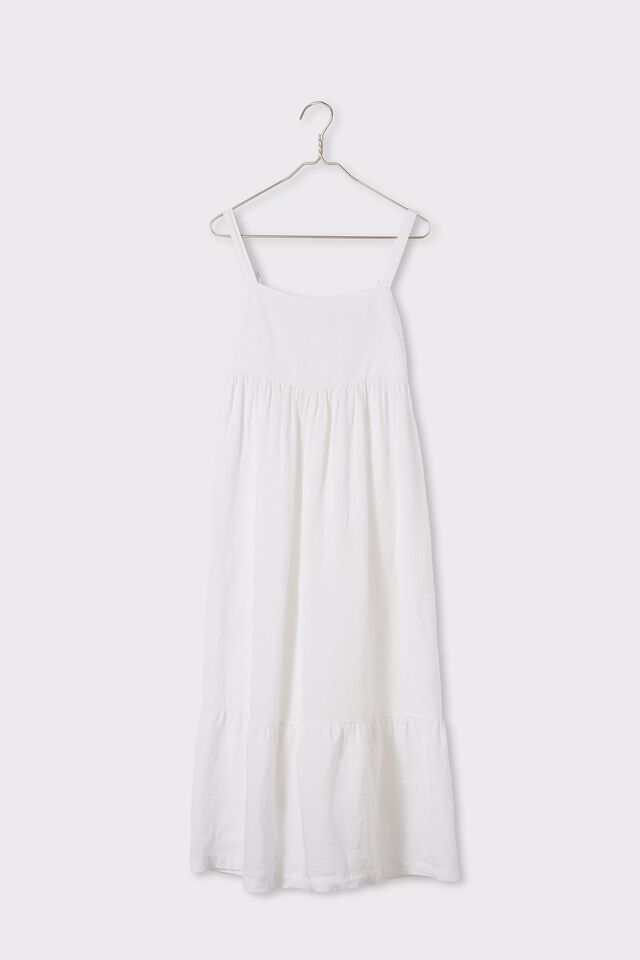 Linen Summer Midi Dress, WARM WHITE