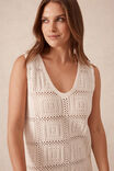 Square Knit Midi Tank Dress, ECRU - alternate image 7