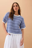 Nina Boxy Knit Tee, SUMMER BLUE STRIPE - alternate image 4