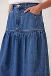 Drop Waist Denim Midi Skirt, FRESH INDIGO - alternate image 5