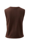 Lyla Button Through Rib Tank, CHOCOLATE - alternate image 3