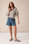 Slouchy Zip Knit, LIGHT GREY NEP - alternate image 5