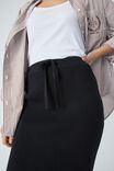 Organic Cotton Knit Skirt, BLACK