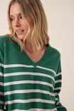 Soft Knit Classic V In Recycled Blend, LAWN GREEN OATMEAL STRIPE - alternate image 4
