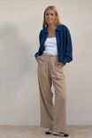 Soft Cropped Collared Cardigan In Recycled Blend, COBALT MARLE - alternate image 5