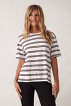 VANILLA/WINE RETRO STRIPE