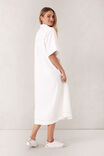 Short Sleeve Yoke Detail Midi Dress, FRESH ECRU TWILL - alternate image 3
