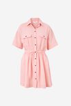 Doublecloth Utility Dress In Organic Cotton, WASHED PINK - alternate image 2