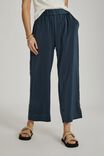Satin Wide Leg Pant With Recycled Fibres, SMOKE BLUE - alternate image 3