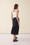 Linen Midi Skirt E H, BLACK - alternate image 3