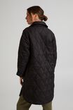 Recycled Quilted Shacket, BLACK