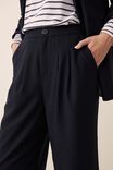Wide Leg Pleat Pant In Recycled Blend, BLACK - alternate image 5