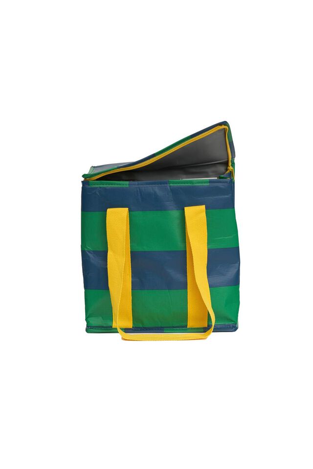 Project Ten Insulated Tote, GREEN NAVY STRIPE