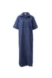 Samara Midi Shirt Dress, PRUSSIAN BLUE STRIPE - example image 2
