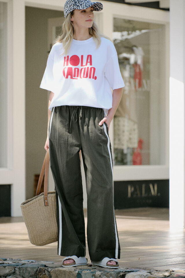 Relaxed Drawstring Pant, DEEP OLIVE