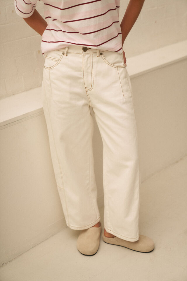 Demi Barrel Jean, ECRU