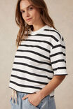 Boxy Terry Tee, WHITE PHANTOM STRIPE - alternate image 5