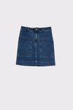 Square Pocket Denim Mini Skirt, INDIGO BLUE - alternate image 5