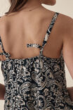 Strappy Tiered Midi Dress, BLACK PAISLEY FLORAL RESCUED FABRIC - alternate image 7