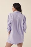 Oversized Poplin Shirt, SMOKEY LILAC ORGANIC COTTON - alternate image 4