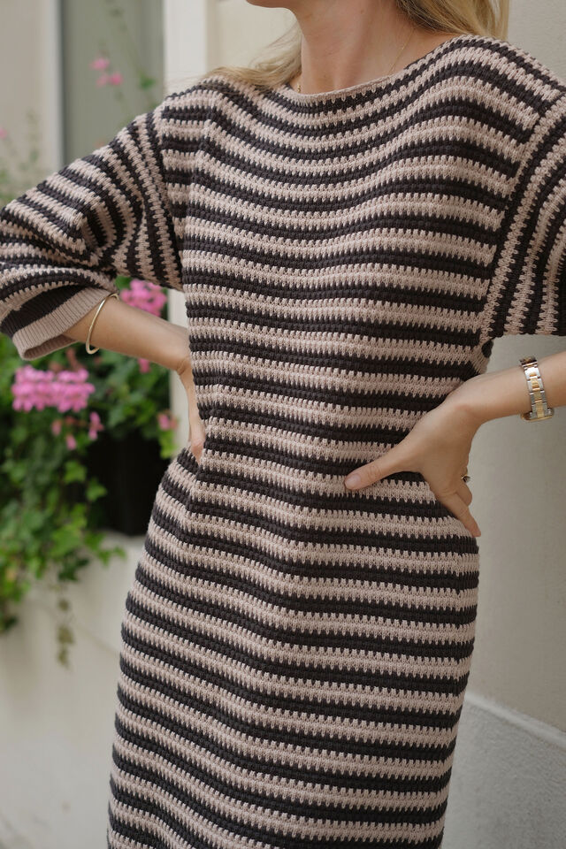 Summer Slouchy Knit Dress, STRING/PHANTOM STRIPE