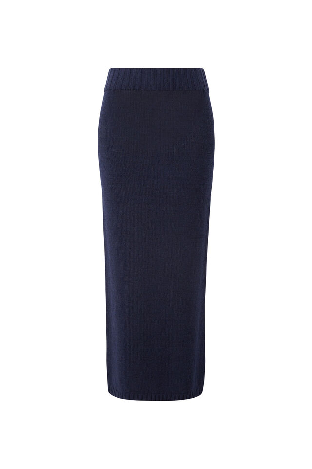 Beach Knit Maxi Skirt, NEW NAVY