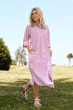 Classic Shirt Dress Jf, CLARET RED WHITE STRIPE - alternate image 1