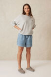 Oversized Slouchy Crew, GREY MARLE LOGO - alternate image 5