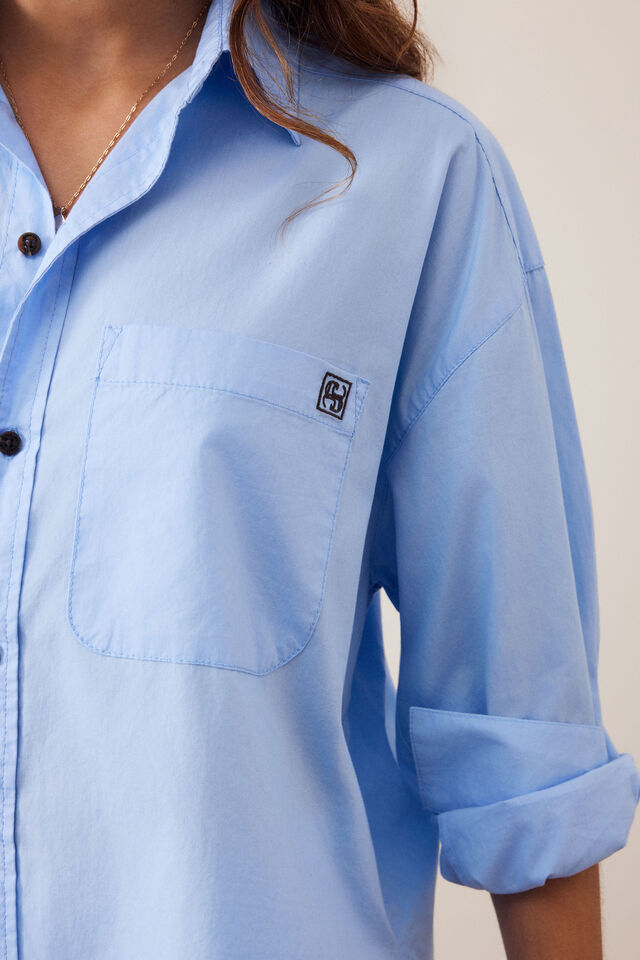 Peta Oversized Shirt, SKY BLUE
