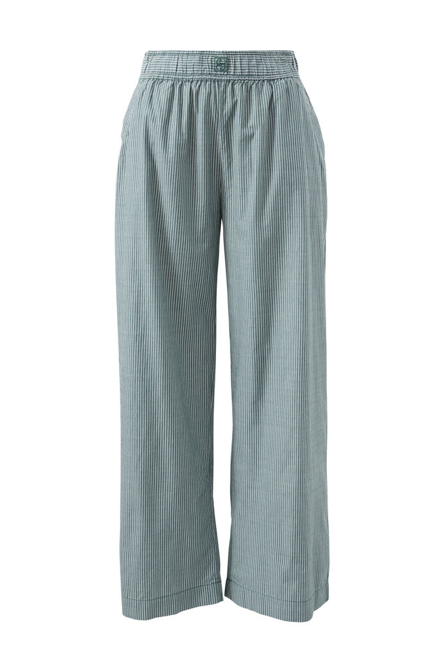 The Lounge Pant, GREEN WHITE NARROW STRIPE