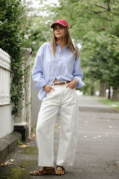 Darted Barrel Jean, FRESH ECRU