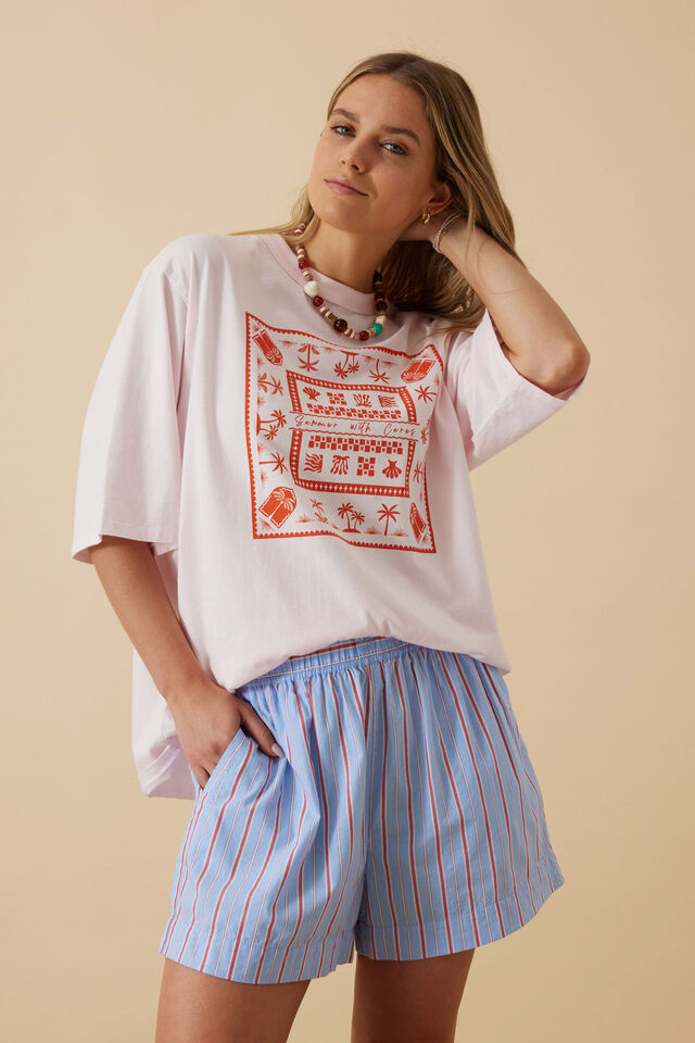 Mila Short, BLUE RED WHITE STRIPE