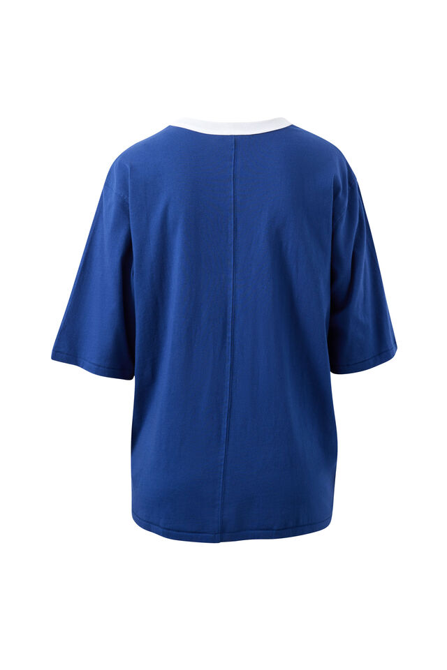 Luna Relaxed Tee, PRUSSIAN BLUE/CERES SCRIPT EMBROIDERY