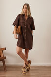 Bonnie Relaxed Shirt Dress, CHOCOLATE - alternate image 6