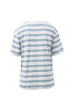 Stevie Slouchy Tee, WHITE/SEAFOAM STRIPE - example image 3