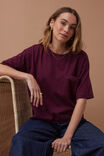 Boxy Pocket Tee, RAISIN - alternate image 1